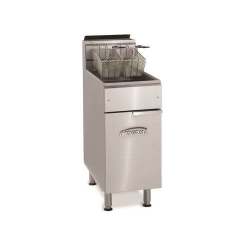 Friteuse à gaz à éléments tubulaires sur meuble 14 litres - 200x762x914mm - 16 kW Gaz